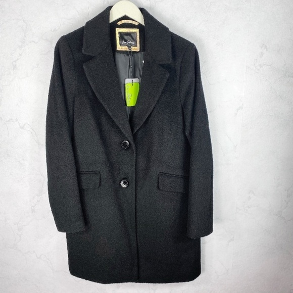 [Sam Edelman] Classic Black Wool Blend Peacoat - Picture 5 of 6